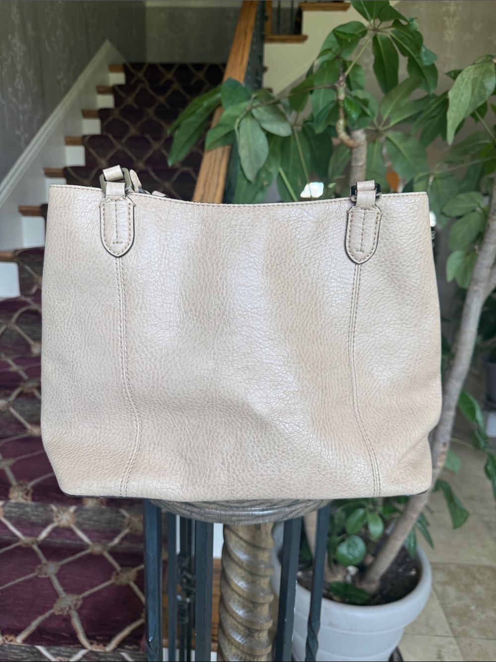 LAUREN by RALPH LAUREN ladies tan leather tote - Picture 10 of 15